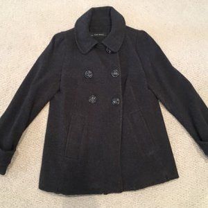 Zara Black Wool Peacoat